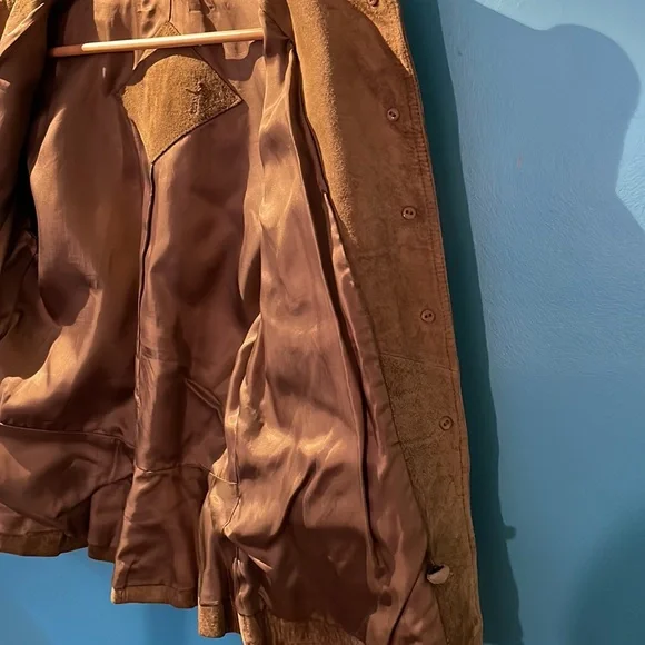 VINTAGE 80s suede jacket size 11-12 Cottage or Prairie core fall essential! - Picture 9 of 10